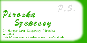 piroska szepessy business card